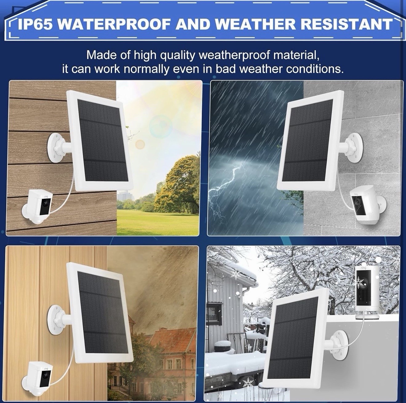 2 Pack Solar Panel for Ring Spotlight Plus/Pro/Cam Camera 5W Solar Charger New
