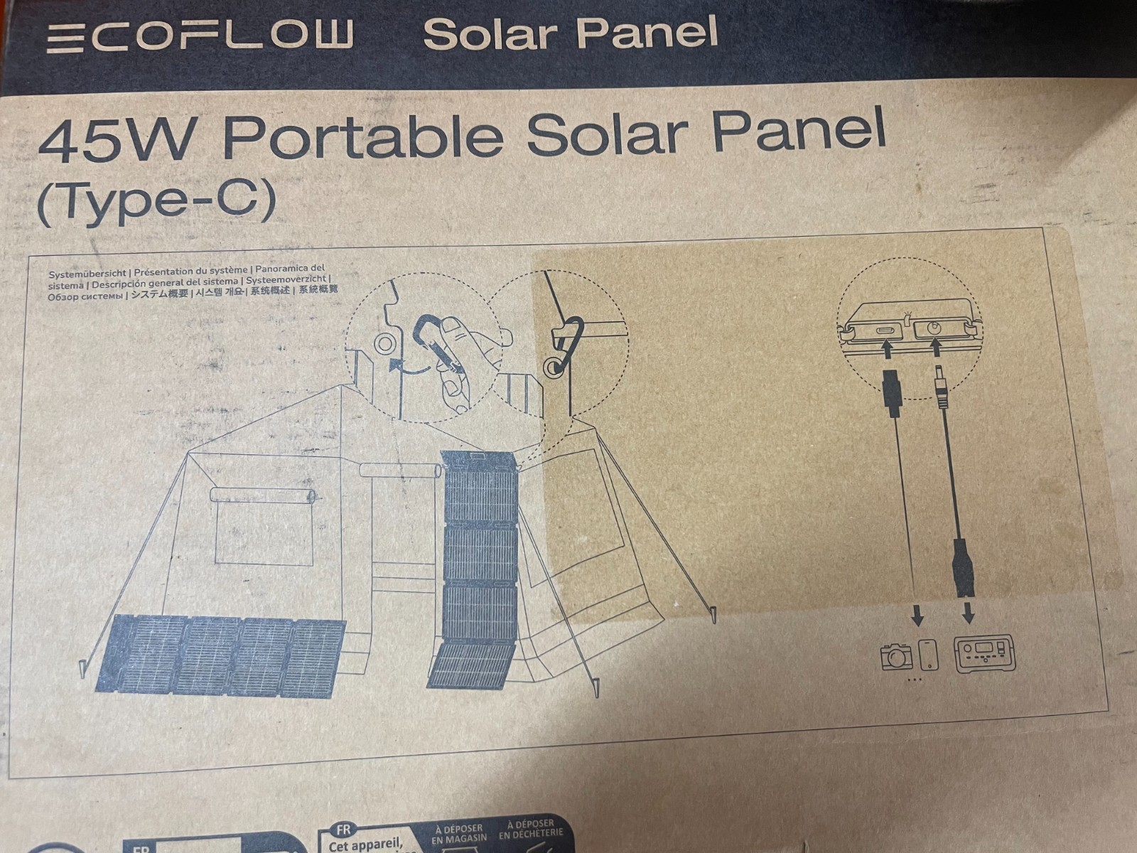 EcoFlow Type-C 45W Portable Solar Panel Foldable Power Station USB XT60i