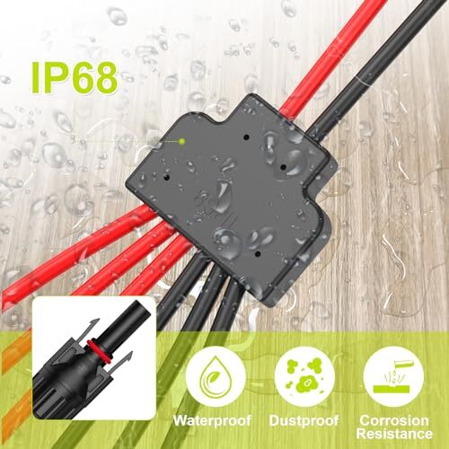 Solar Connectors for 2-3-4 Solar Panels, Tool-Free Solar Panel Wires and Conn…