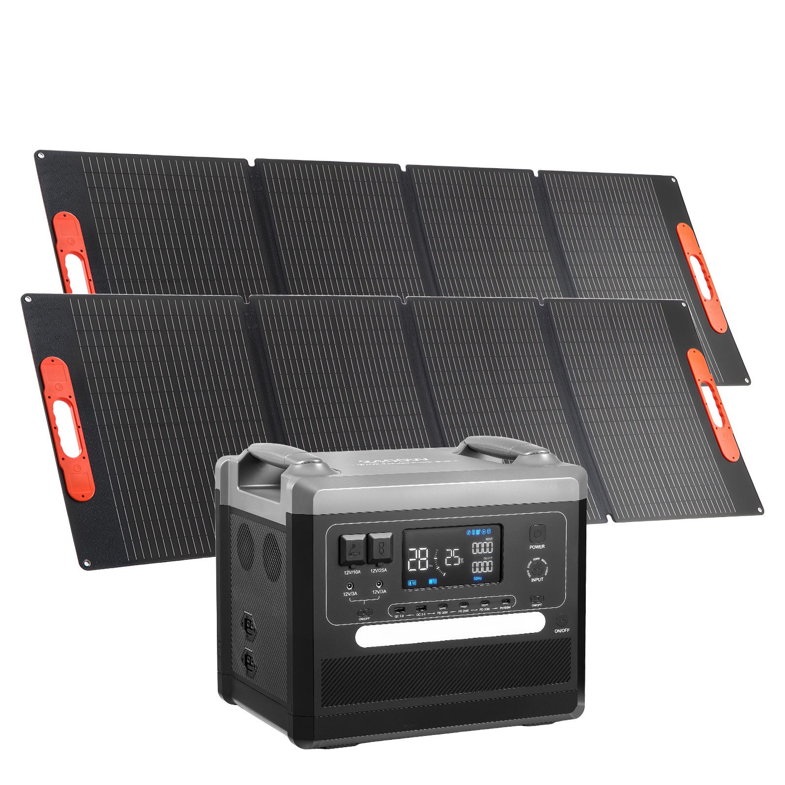 Uimoso Portable Power Station 2400W 2160Wh with 2 Foldable 200W Solar Panels
