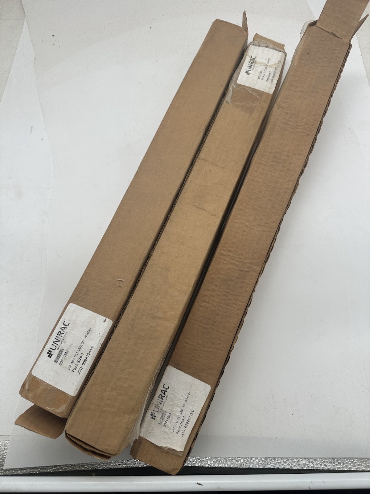 LOT OF 3* Unirac 307115M Solar Panel SM Adjustable Tilt Leg 30″ w/ Hardware