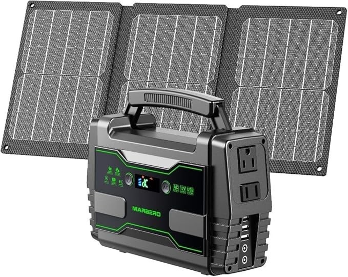 Solar Generator 155Wh Portable Power Station 30W Solar Panel 2x100W AC Outlets