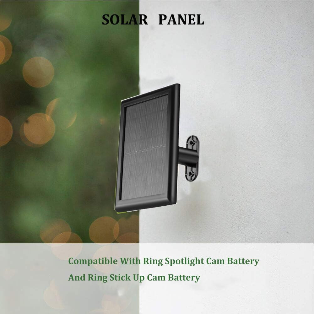 2 Pack Ring Solar Panel(2Nd Generation), 5W Ring Solar Panel Charger with Mount