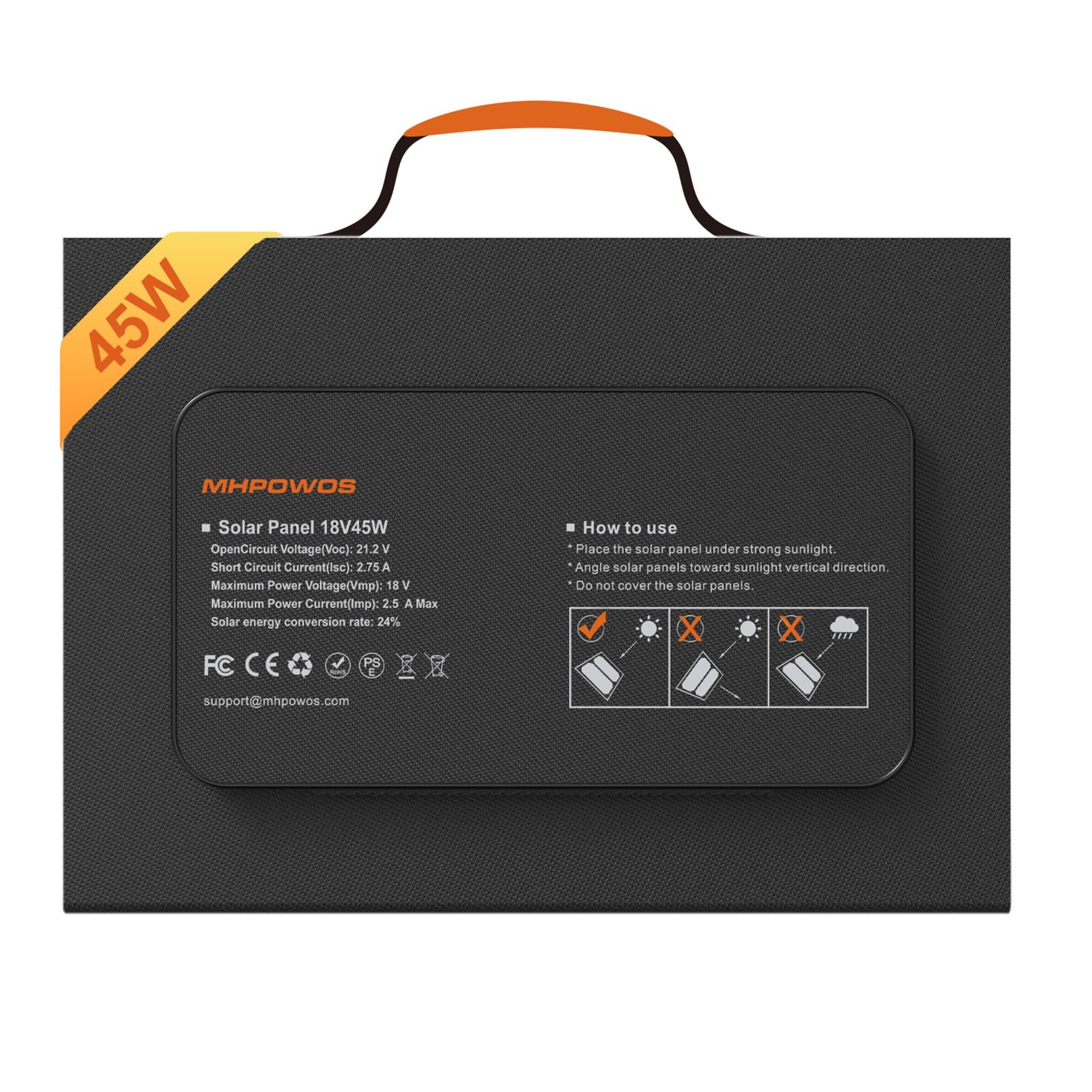 Upgraded 45W USB Solar Charger Foldable Solar Panel for Camping IP67 Waterproof