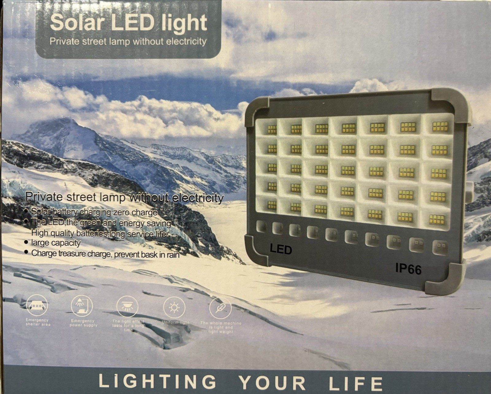 Magnetic Solar Street/Emergency Light Power Bank USB Charging 5 light modes New