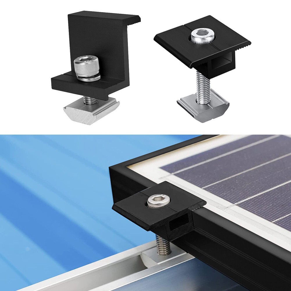Solar Panel Support Clamp 4/10Pcs Medium Mounting PV Parts Photovoltaic