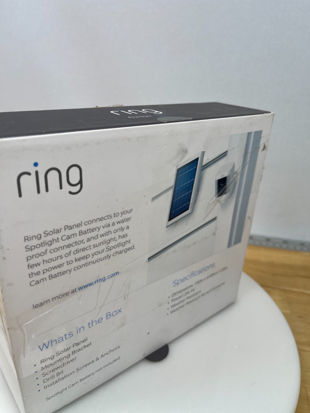 Ring Solar Panel V4 for Spotlight Cam Battery White (Previously-owned, not used)