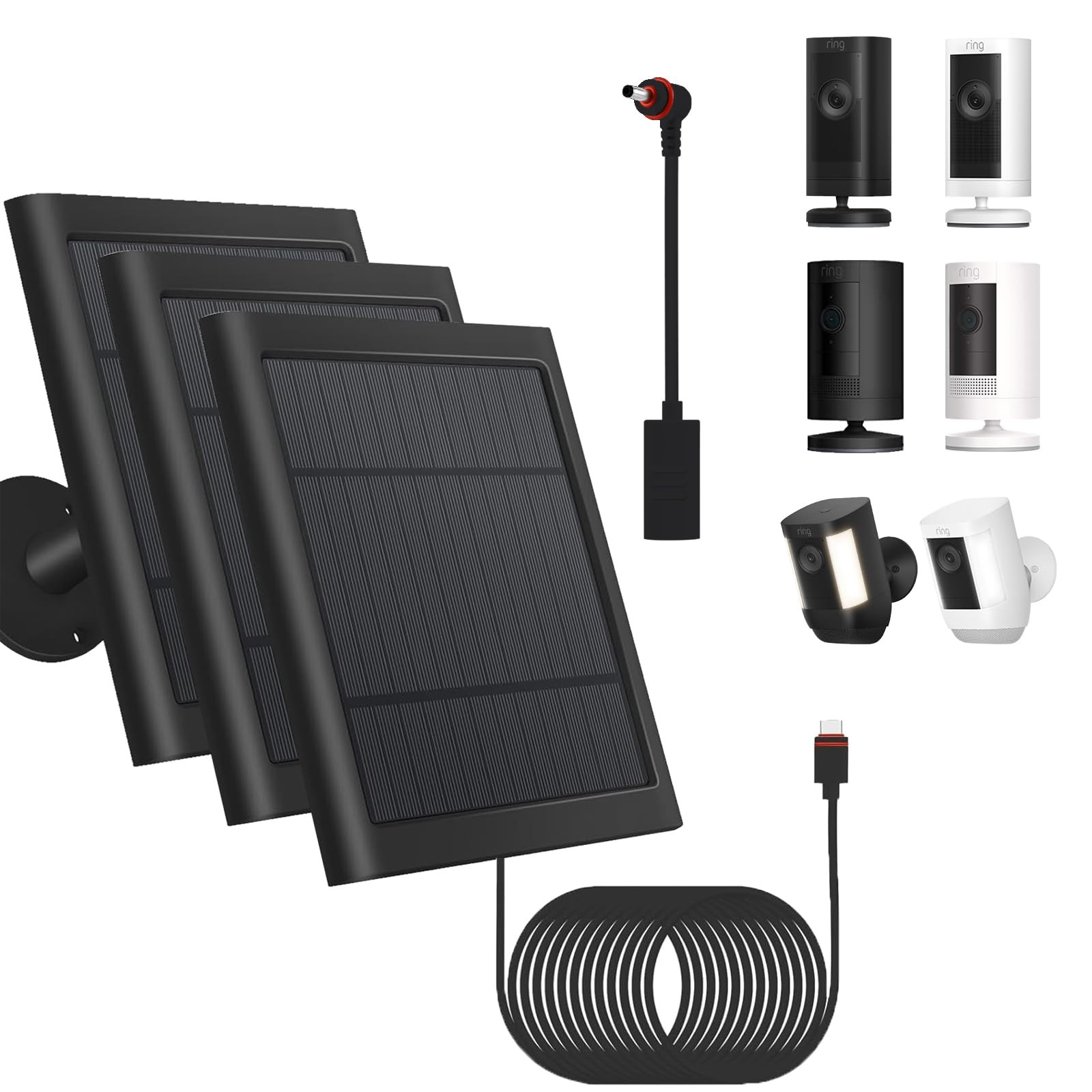 3 Pack – Solar Panel for Security Camera Spotlight Cam Plus/Pro(Battery) Stic…
