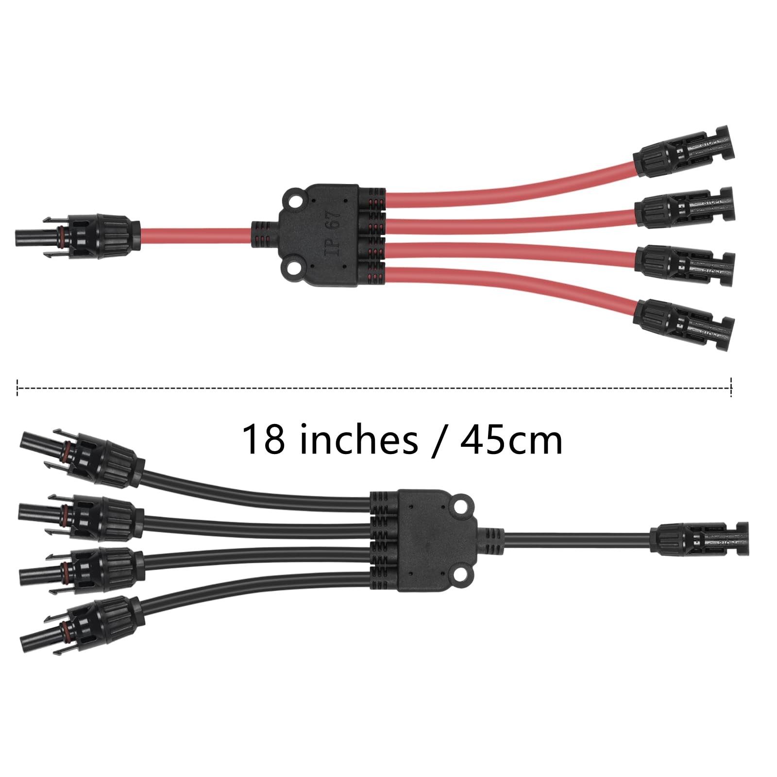 letivay 4 to 1 Solar Panel Connectors Y Branch Universal 10 AWG Solar Connect…