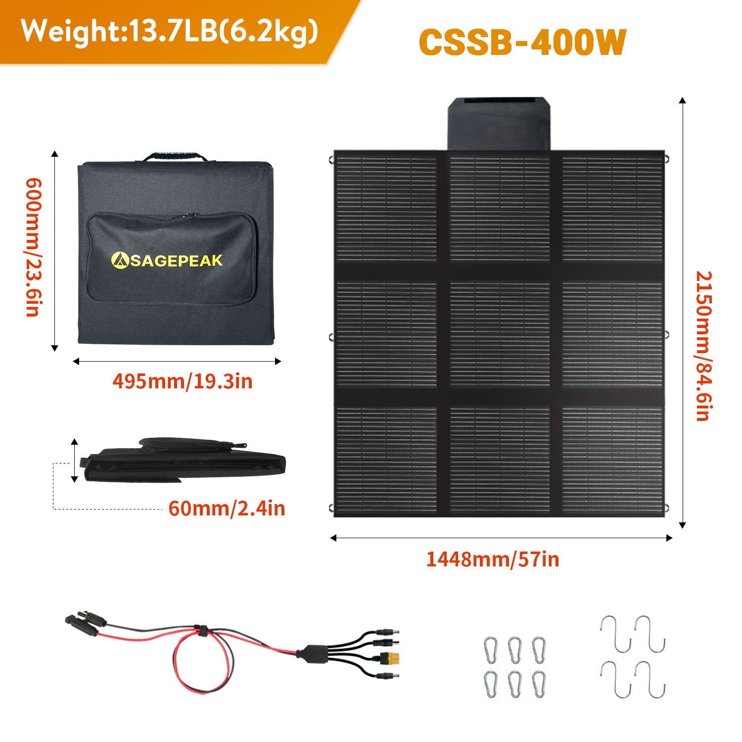 500W 200W 300W 400W Foldable Portable Solar Panel for Power Station Outdoor Camp