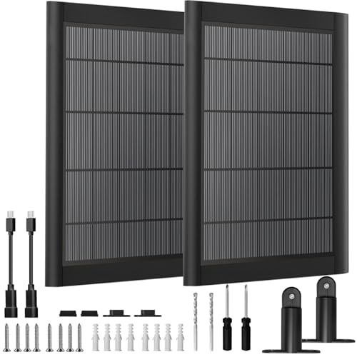 5W Solar Panel Charger with 3500mWh Internal Battery – 2 Pack – Black