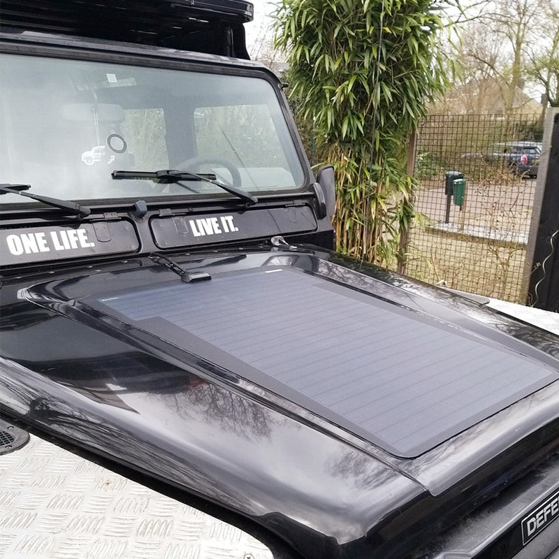 Good 75W 12V Bonnet Flexible Solar Panel U7 Land Rover Defender 110/90 Campers