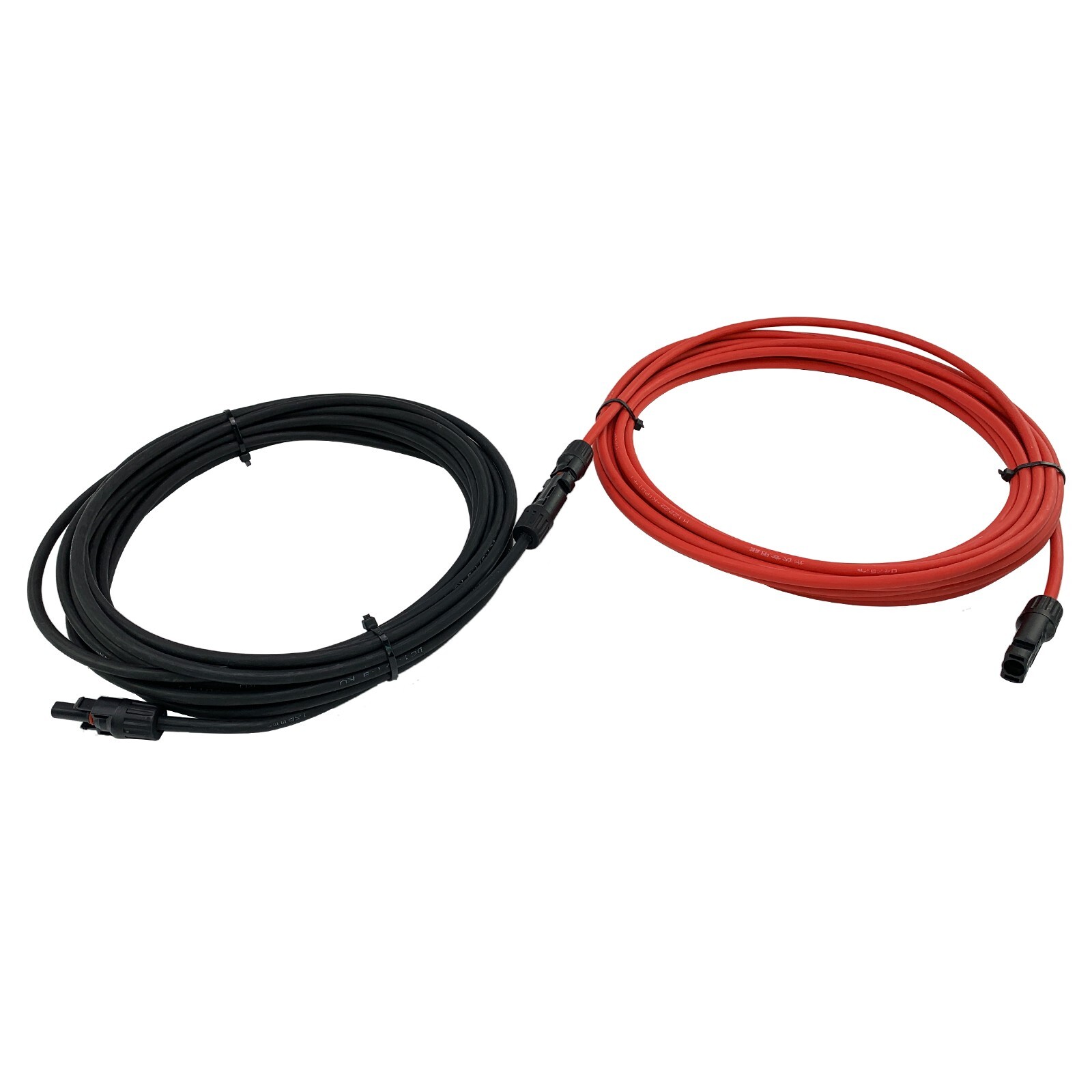 50 FT 10 AWG Black+Red Solar Panel Extension Cable w/ Female & Male Connectors