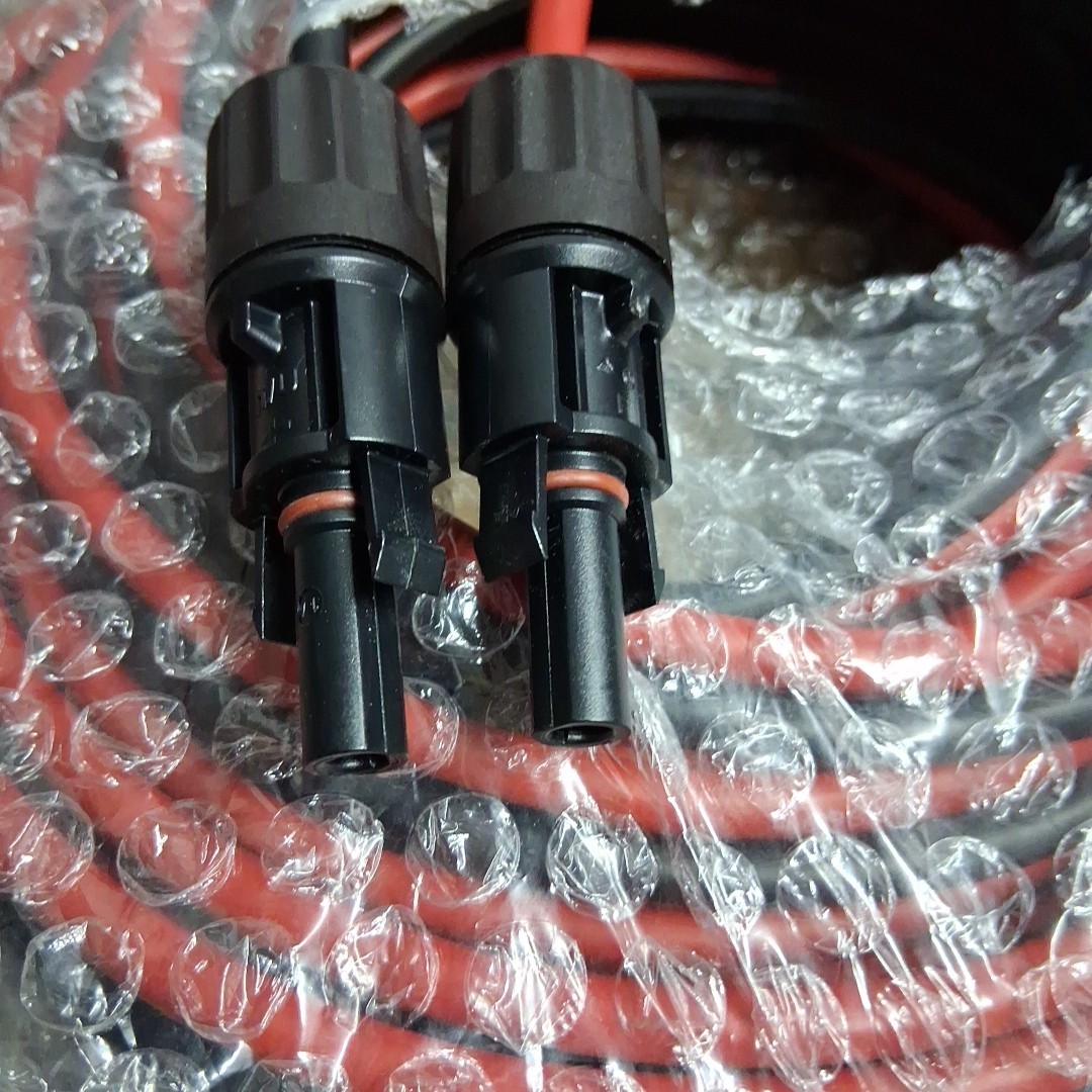 25ft Black + Red 10AWG Solar Panel Extension Cable Flexible Wire Connectors