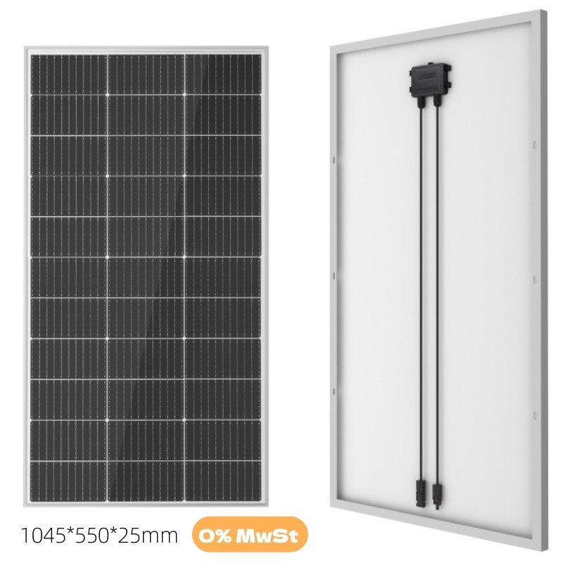 120W Glass Solar Panel Monocrystalline Photovoltaic for RV Camping Boat Outdoor