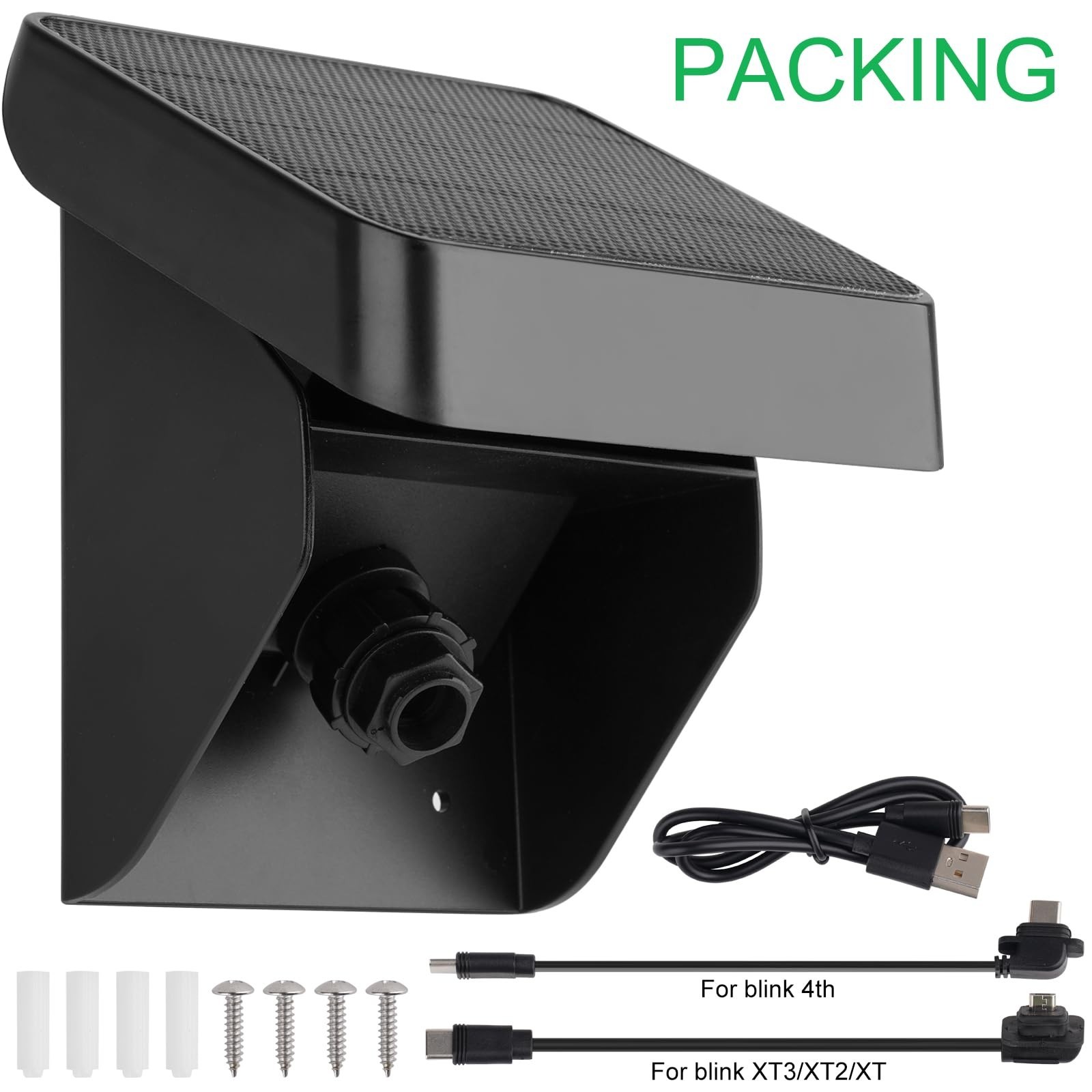 Solar Panel Charger for Blink Outdoor 4/XT3/XT2 Cameras, IP67 Weatherproof, 3300