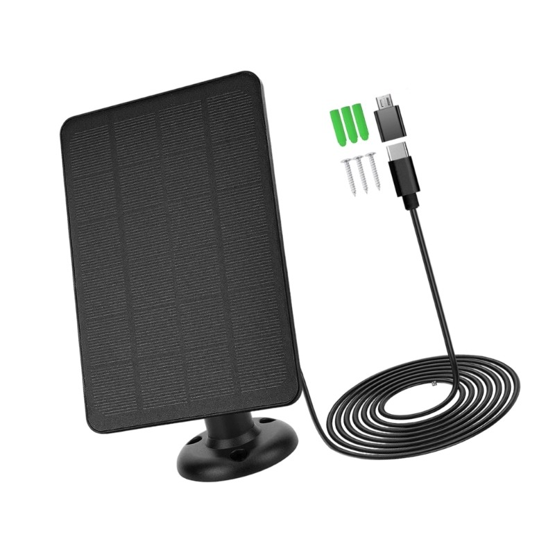 Green Solar Device Panel Providing Continuous Power to Cameras Doorbells