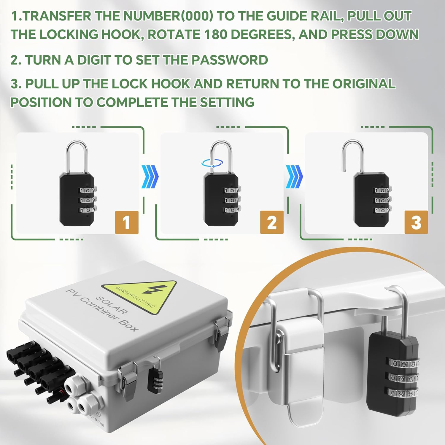 4 String Solar Combiner Box, IP65 Waterproof PV Combiner Box for On/Off Grid Sol