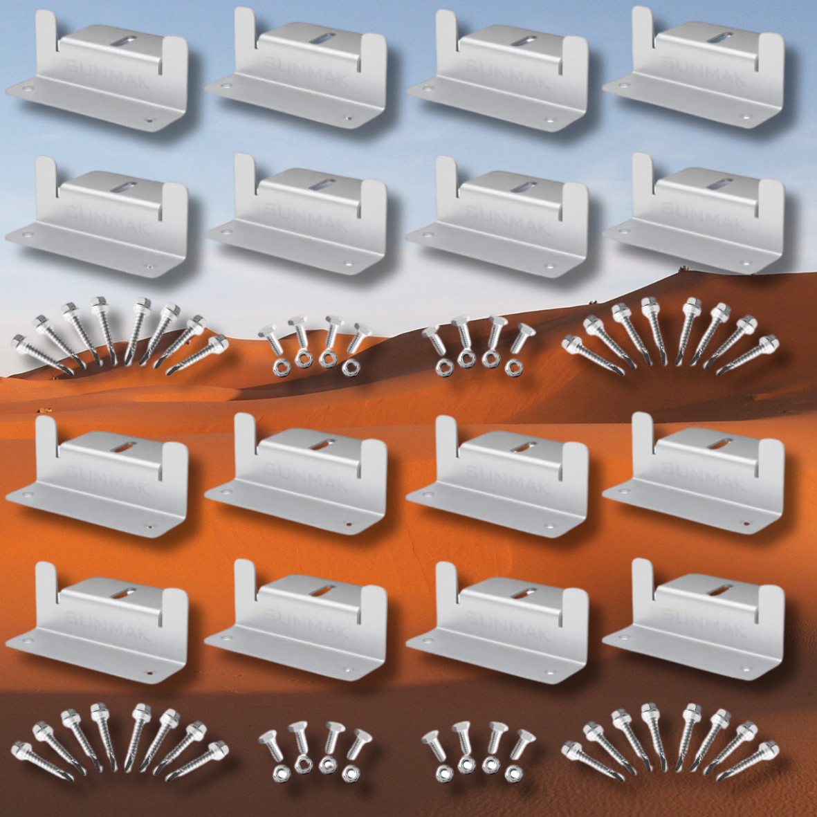 16 Units per Set Solar Panel Mounting Z Brackets, Solar Panel Mounting Brackets