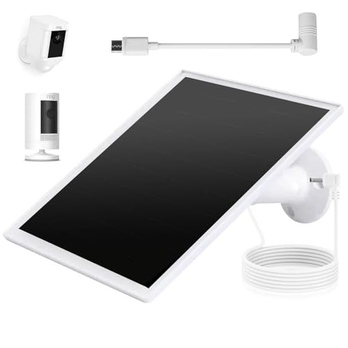 Ring Camera Solar Panel, 5W Solar Charger Compatible with Rings White-1Pack