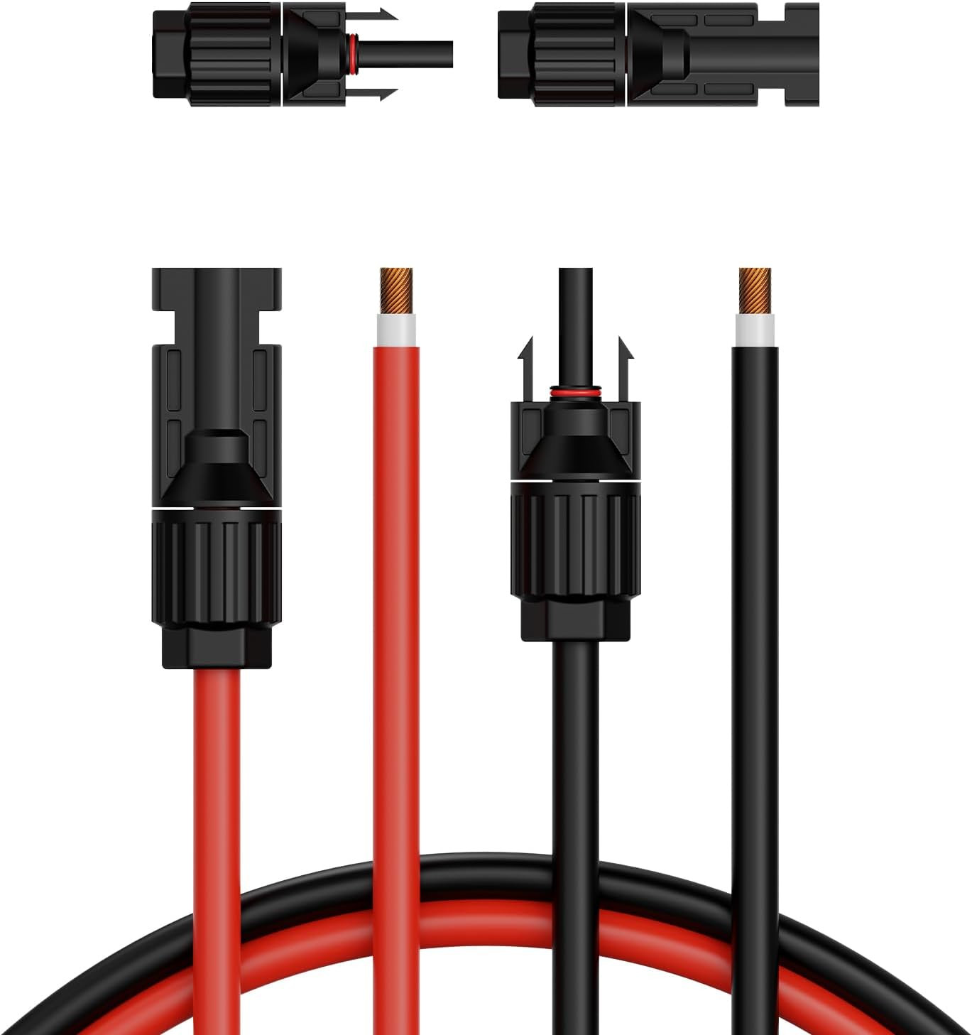 30FT Solar Panel Extension Cable, 10AWG Solar Extension Cable Wire with Female &