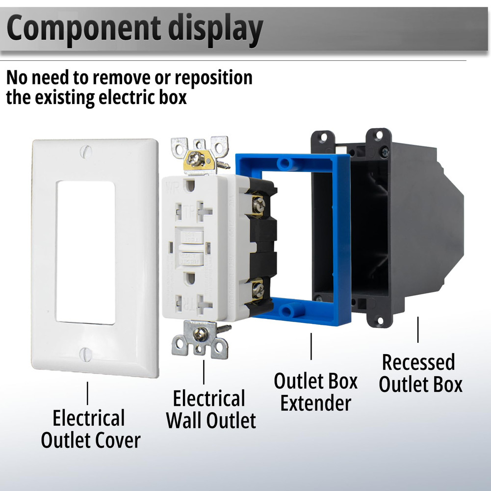 Electrical Box Extender Standard Household Fit Heat-resistant ABS Plastic