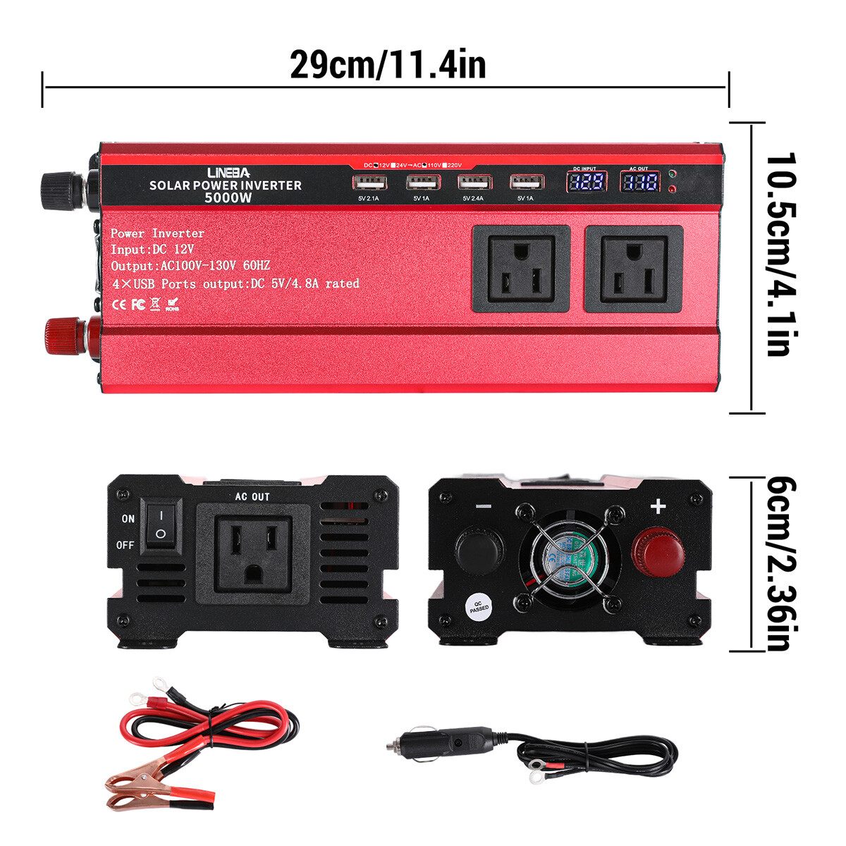 200W Foldable Mono Solar Panel & Charge Controller+Power Inverter for RV Camper