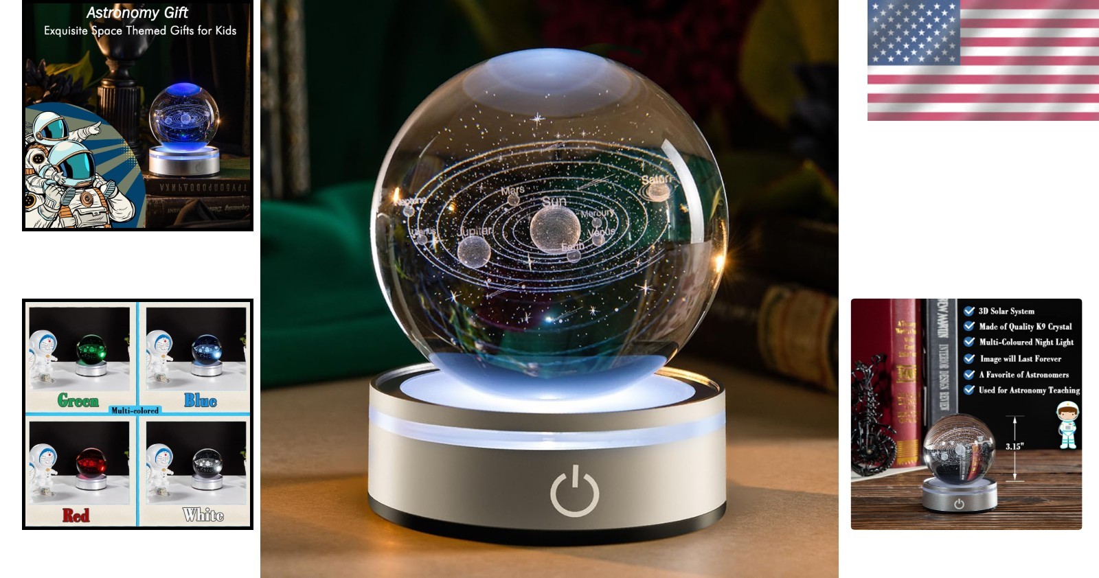 Educational 3D Solar System Crystal Ball – Ideal Gift for Astronomy Lovers
