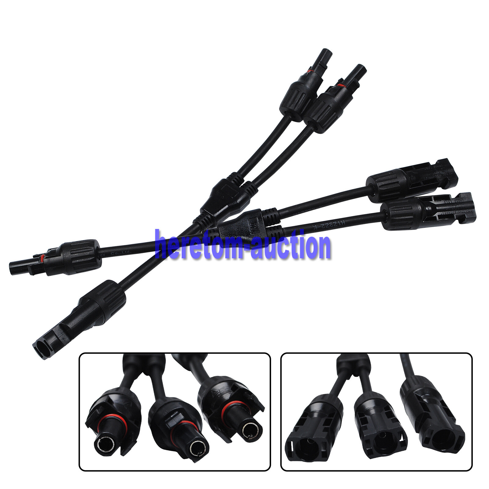 Solar Panel Y Branch Cable Connection Waterproof Adapter Connector Extension