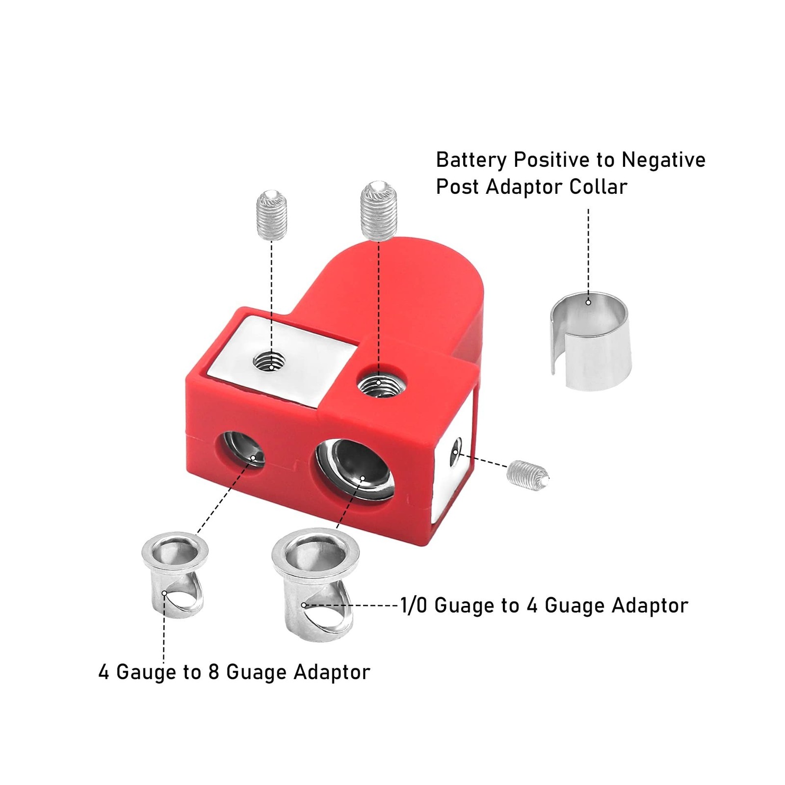 Recoil BTO Solid Brass Positive Negative Battery Terminals with Adaptor Colla…