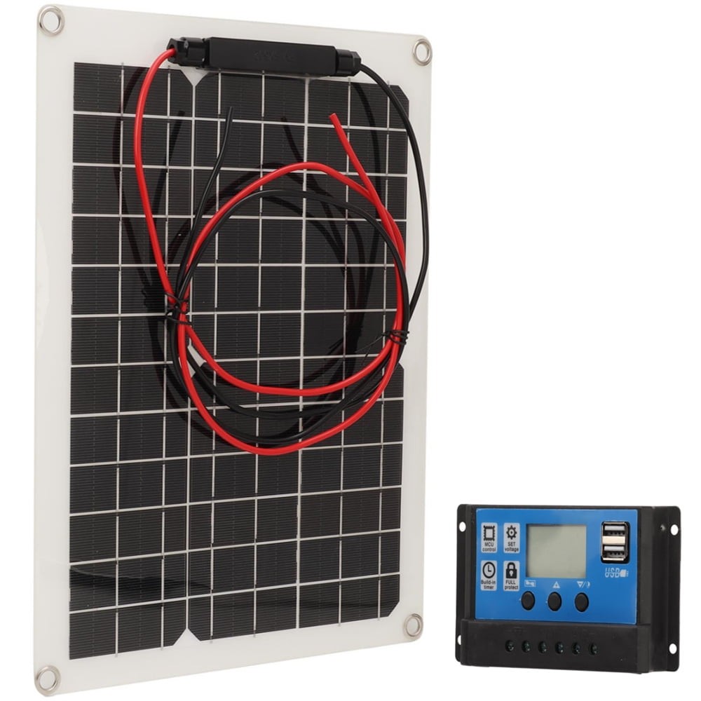 15 Watts Solar Panel Kit, High Efficiency Battery Charger with 50A Controller, 1