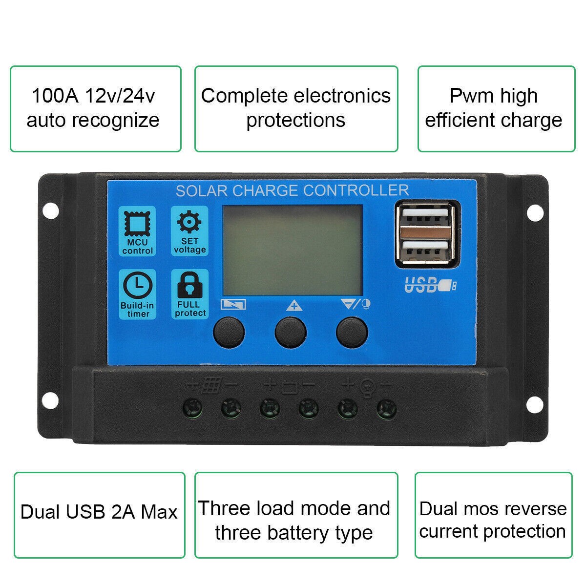 40W 12V Mono Solar Panel Kit Caravan Power Battery Charging with Controller
