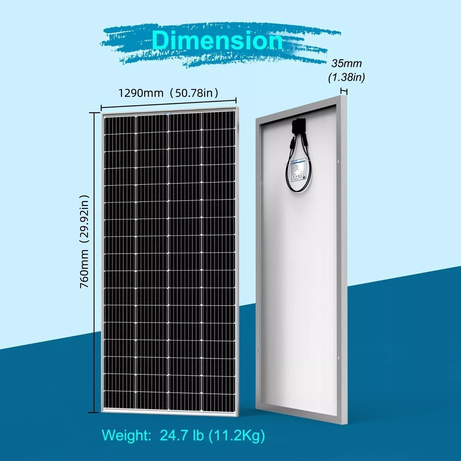 PFCTART 200 Watt 18 Volt Monocrystalline Solar Panel Compact Design US