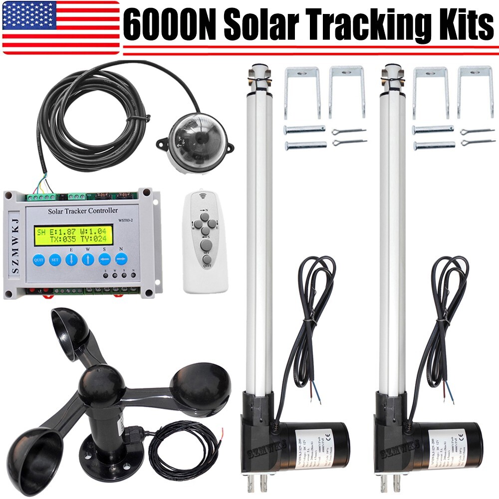 Complete 6000N 18″ Dual Axis Solar Panel Tracking Solar Tracker Anemometer Kits