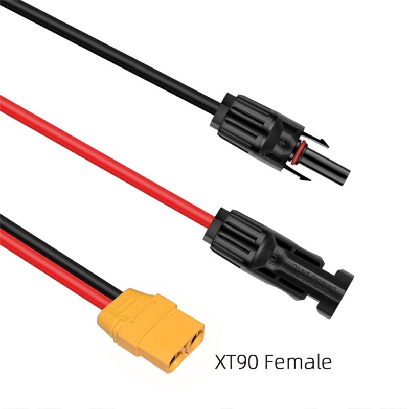 Solar Charging Cable with XT90 Input Port for Portable Generators Solar Panel