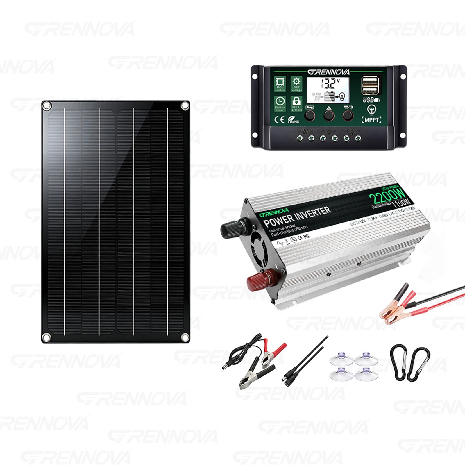 Grennova 2200W Real Power Off-Grid System 60W Panel 60A MPPT Dual Voltage