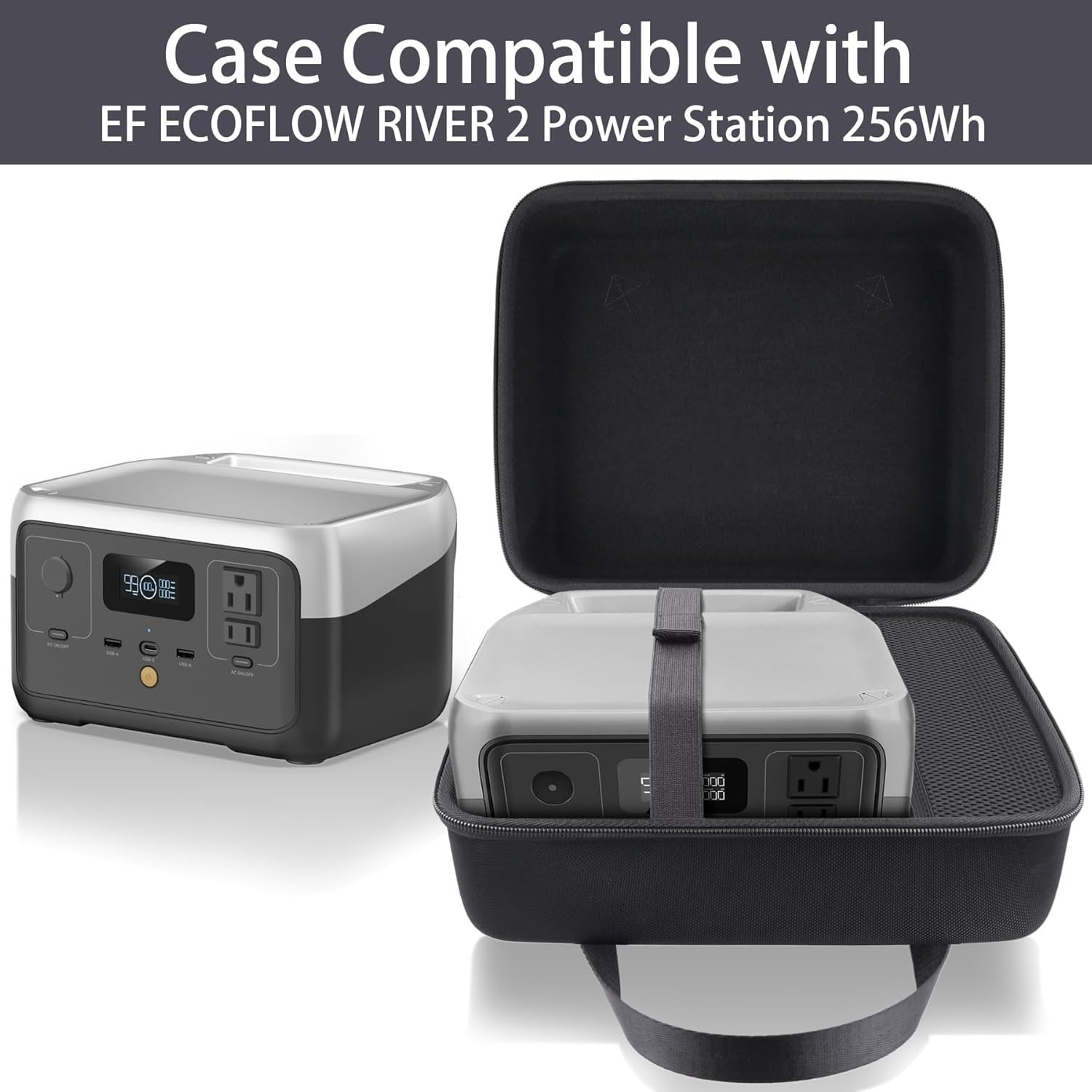 Sleek Hard Travel Case for EF ECOFLOW RIVER 2 – Ultimate Protection & Style