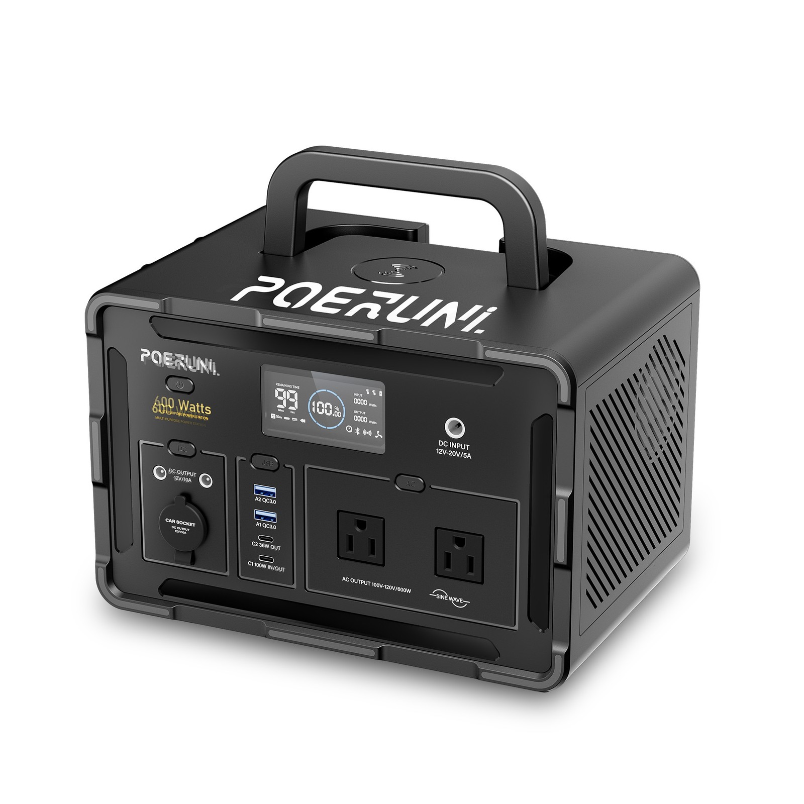 600W 519Wh Power Station Portable Solar Generator RV Backup Battery Camping