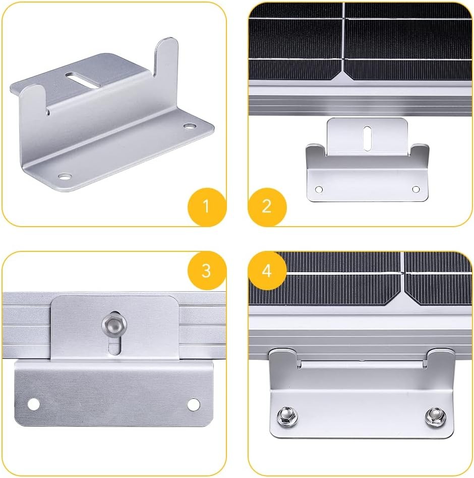 BougeRV 8 Units Solar Panel Mounting z Bracket, Supporting for RV, Roof, Boat, O