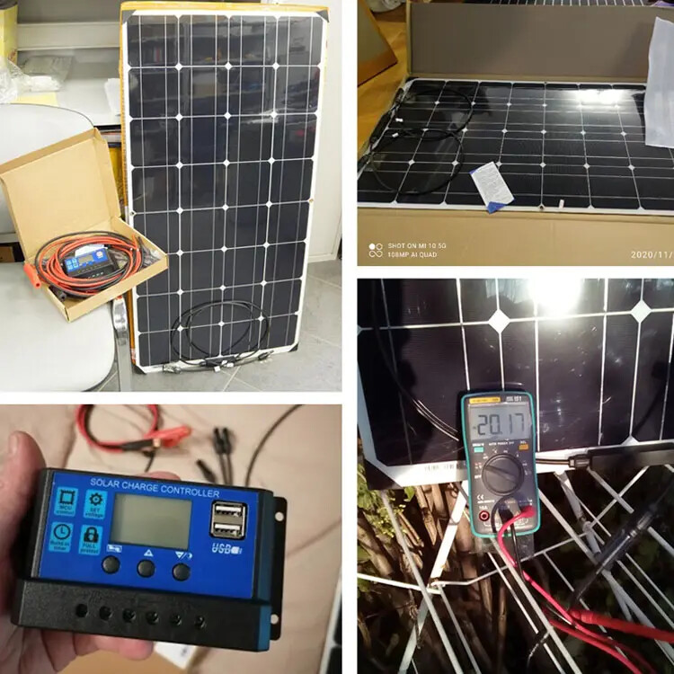 200W-350W 18V Flexible Solar Panel Module Car Battery Boat Camping Marine RV