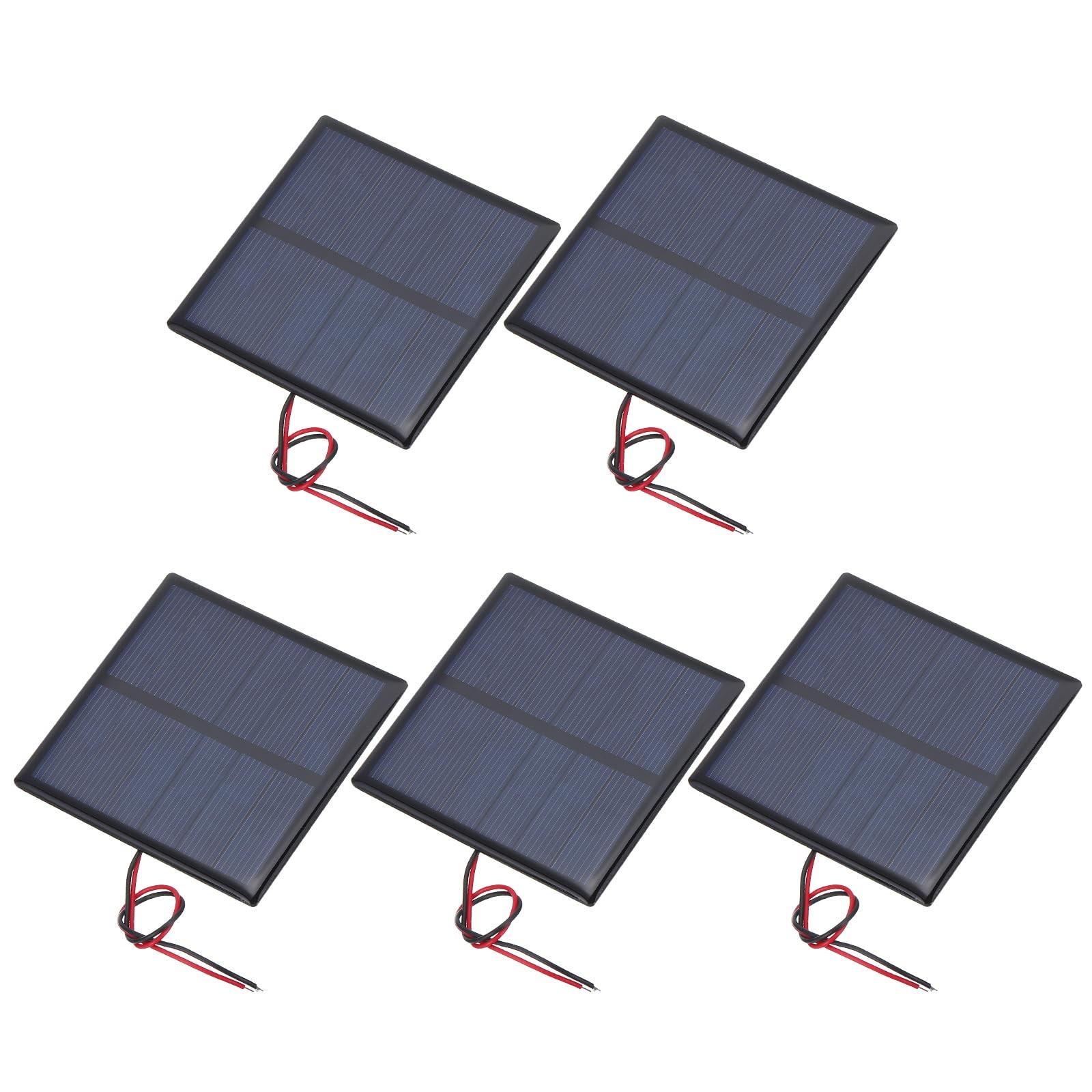 MECCANIXITY 5 Pcs 3V 0.63W 210mA Mini Solar Panels, Small Black