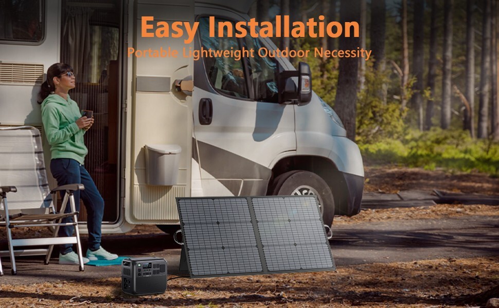 MHPOWOS 110W Outdoor Camping Portable Solar Panel Foldable Solar Power Supply