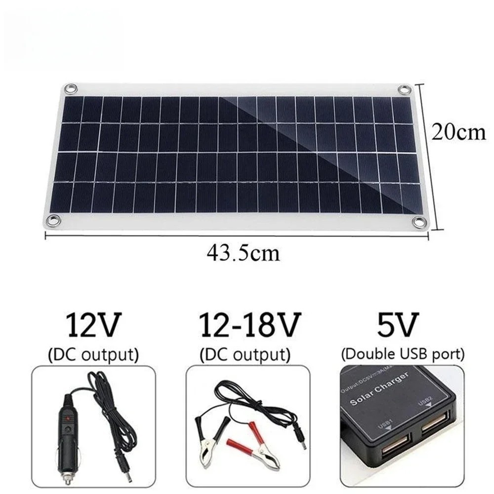 20W-1000W Solar Panel 12V Solar Cell 100A Controller Solar Panel Kit For Outdoor
