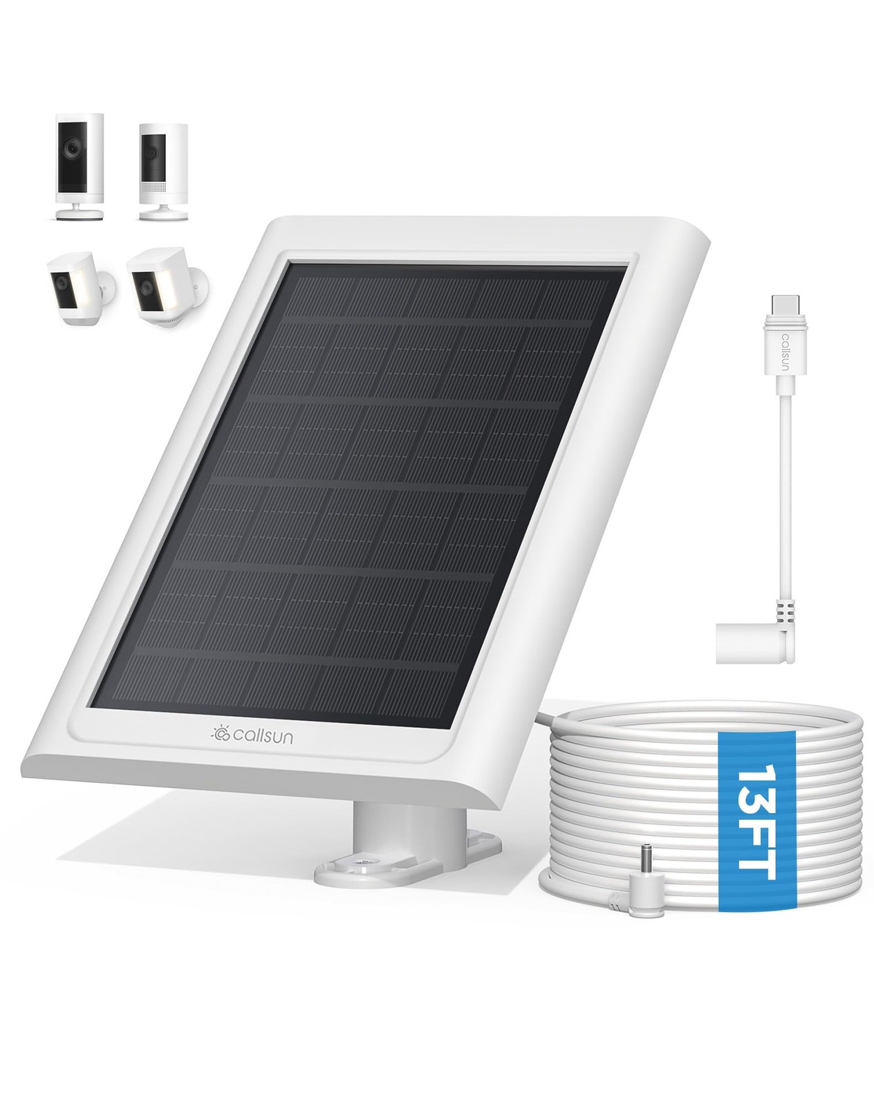 Panel for Ring Camera, 1 Pack Solar Charger Compatible with Ring Stick Up and Sp