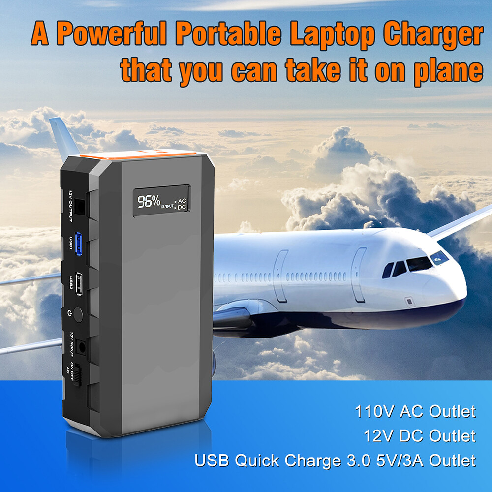 65W Portable Power Station Phone Fast Charger AC DC Battery Bank Solar Generator
