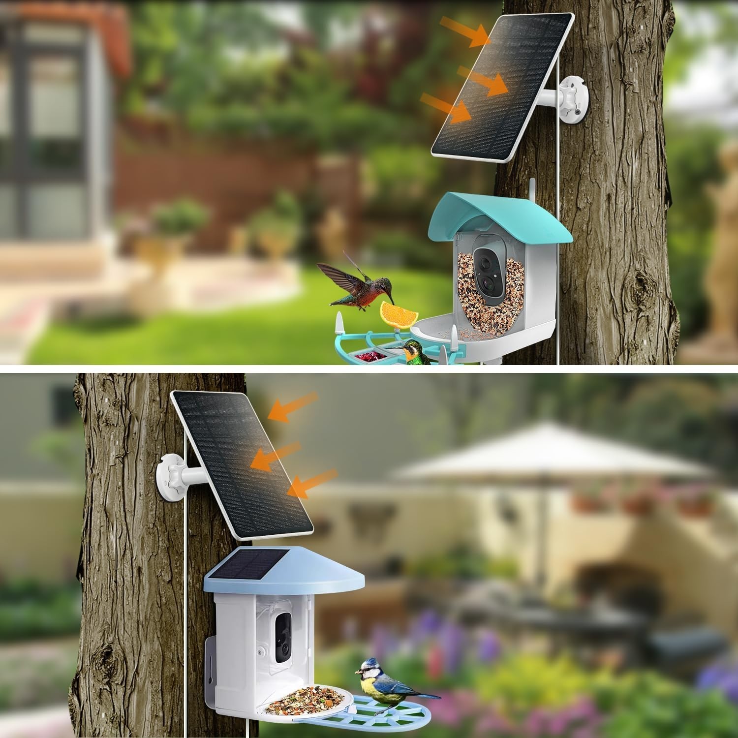 Solar Panel for Bird Feeder Camera, 3W Continuously Power Supply for Your Bir…
