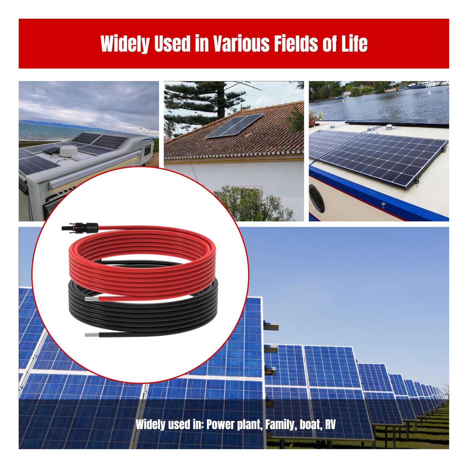 20Ft 10AWG Solar Panel Extension Cable, 10 AWG Solar Extension Cable 10 Gauge…