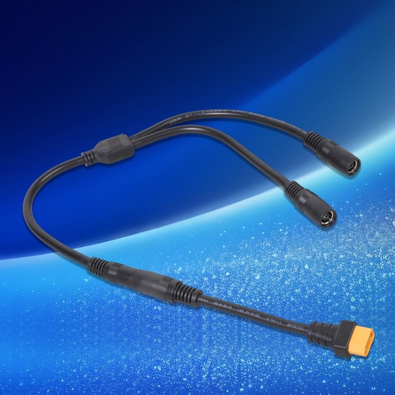 Heat Resistant XT60 Male To Double 8x2mm Female Power Cord For Various Models