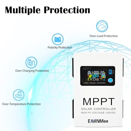 30A MPPT Solar Charge Controller, 150VDC PV Input, 12V/24V/48V white30A