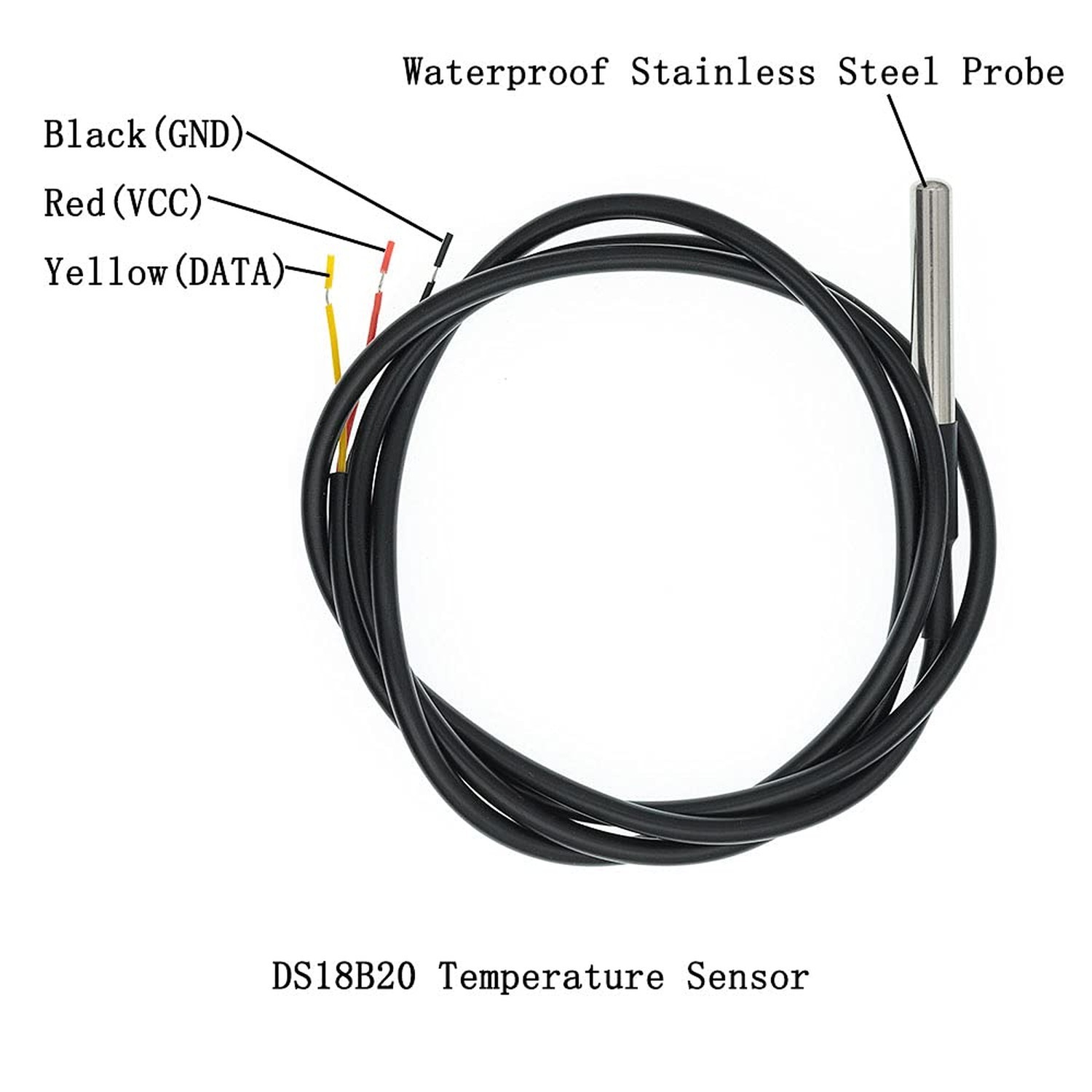 2 Pack Temperature Sensor Module Kit with Waterproof Stainless Steel Probe, T…